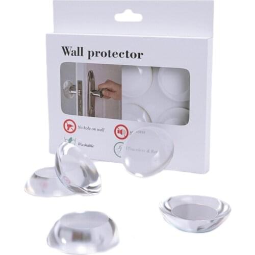 Transparent Door Handle Stoppers Wall Protectors Shock-Absorbing Bumper Pads 6 Pcs Self-Adhesive Silicone Bumpers