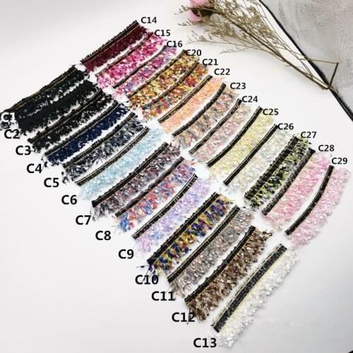 MutiColors 3CM 5Yards Tweed webbing ribbon with Fringe Frayed sides for gaments,hats,pins. sewing accessories