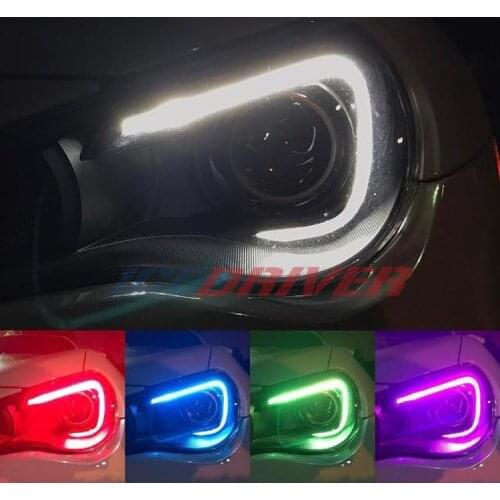 Icedriver for Subaru BRZ DRL RGB multicolor LED boards 2013-2016 daytime running lights Red Blue Demon Eye lighting bulbs