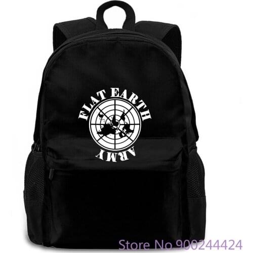 Flat Earth Army Logo Black Truth Movement Flatearth Theory Cult Hot Sale New women men backpack laptop travel school adult