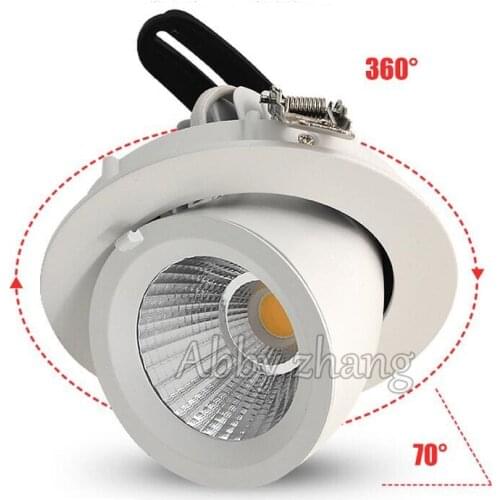 360 degree rotation LED Downlight 12W 15W 25W 40W LED Recessed Ceiling Lights Warm White AC85V-265V + Warranty 3 Years CE ROHS