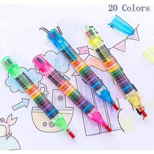 1PCS 20 Colors Children Painting Toys Wax Crayon Baby Funny Creative Educational Oil Pastels Kids Graffiti Pen Art Gift