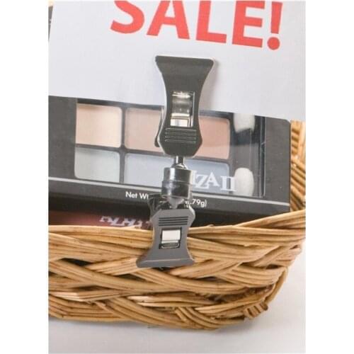 Rotatable Price Supermarket Tag with Clip Sign Holder with 2 Clamps, 3/8" Maximum Sign Thickness