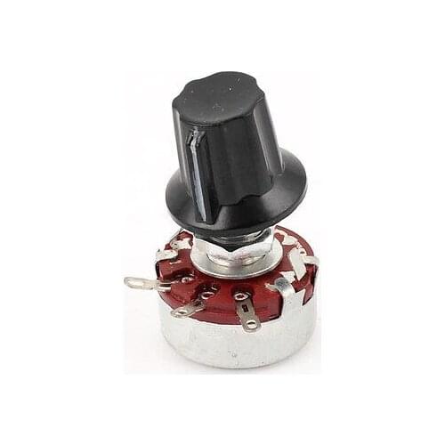 WH118-47K Single Turn Rotary Taper Carbon Potentiometer 2W 47K Ohm w Knob