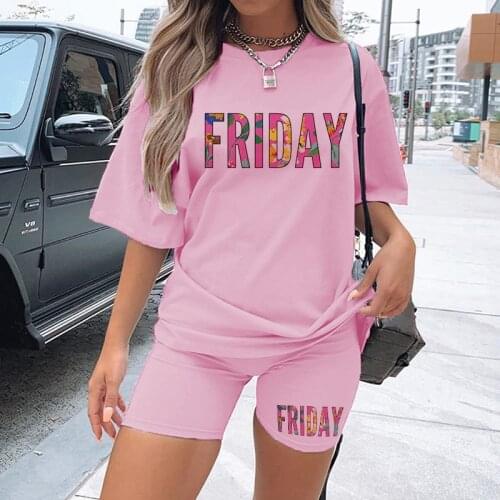 2021 Women Summer Short Sleeve T-shirt Shorts Suit Two Piece Set Sport Tracksuit Outfit Clothes Casual Round Neck Femme Clothes