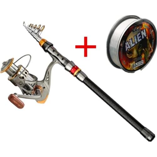 1.8-3.6m Telescopic Fishing Rod and 13BB Fishing Reel Wheel Portable Travel Fishing Rod Spinning Fishing Rod Combo