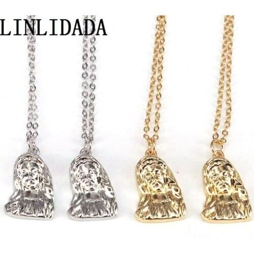 10Pcs , Gold Silver Color Metal Mary Pendant Necklace, Charm Fashion Religious Jewelry