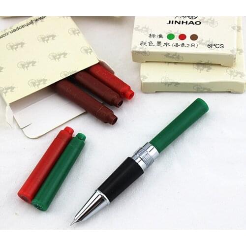 12pcs Red coffee green Ink Cartridge jinhao Limited Edtion Portable Fountain Pen Ink Cartridges with gift Box