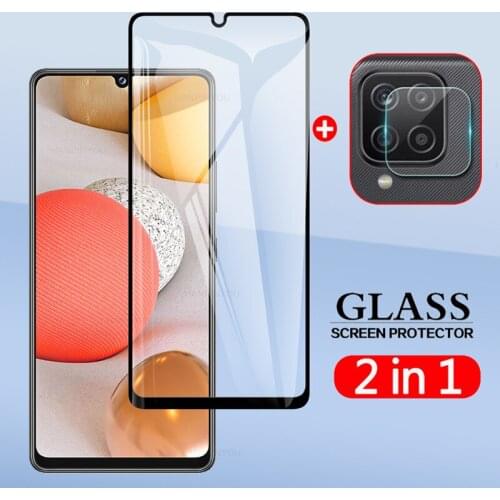 2 In 1 Back Camera Lens Film & Screen Protector Protective Tempered Glass For Samsung Galaxy A42 5G 6.6"