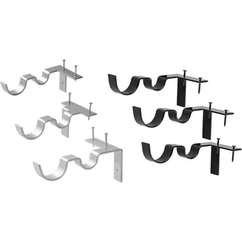3Pcs Curtain Hooks Rod Brackets Creative Curtain Rod Roman Rod Bracket Bracket Universal Accessories Hook household Curtain Hook