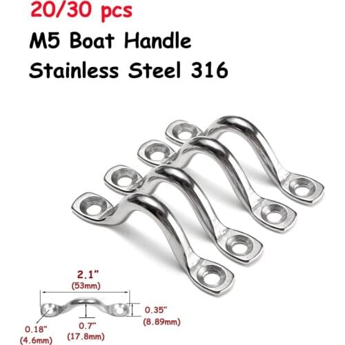 316 Stainless Steel Pad Eyes Deck Loops Strap for 1/8" Cable Railing Kits for Home or Garden Wood Posts and Balustrade Marine
