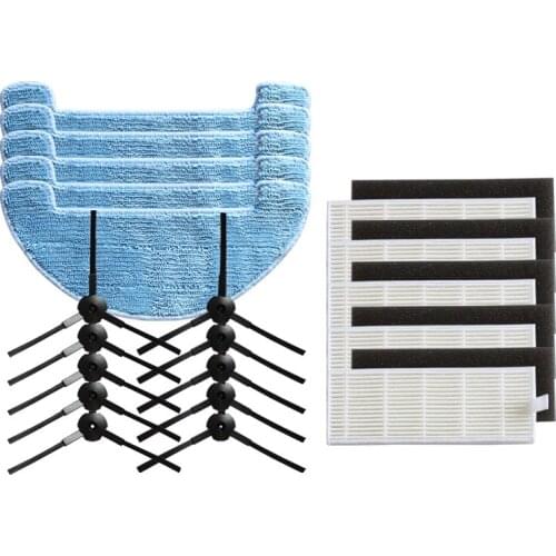 5*Filter+5*Sponge+10*Side Brush+5*Mop Cloth+5*magic paste accessories for ILIFE A6/x620/X623 Robot Vacuum Cleaner Parts