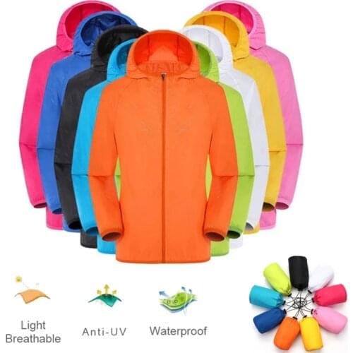 Men Women Quick Dry Hiking Jackets 2018 New Waterproof Sun-Protective Outdoor Sports Coats Skin Male Female Windbreaker RW188