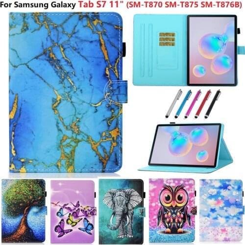 Tab S7 Cover Tablet SM-T870 SM-T875 Case Cartoon Painted Stand Tablet For Samsung Galaxy Tab S7 Case Coque Funda Child Women