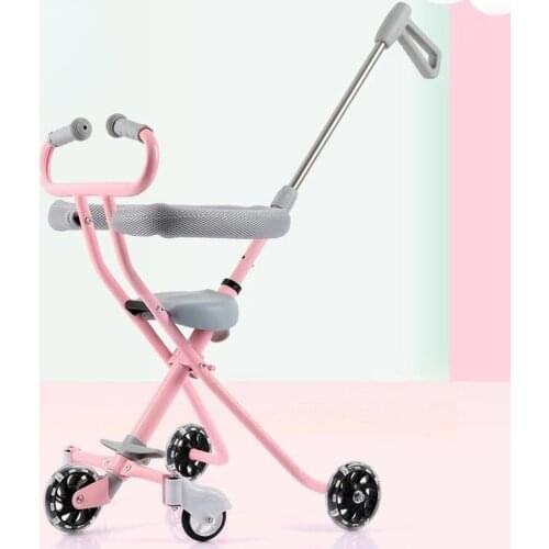 Four-wheeled Baby Artifact Baby Stroller Folding Shock-absorbing Trolley 1-3 Years Old Baby Ultra-light Walking Baby Artifact