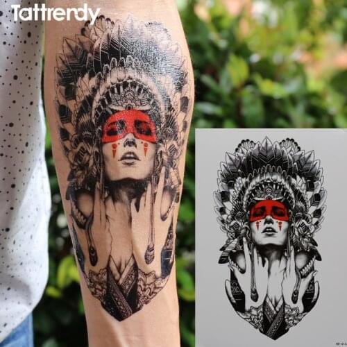 Ancient women keep the tears 21x15cm New Body Art tattoo Temporary Exotic Sexy Flash Henna Tattoos Sticker Indian primitive taty
