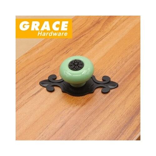 Wardrobe Door Fashion Ceramic Handle European Furniture Modern New Cabinet Drawer(L:74mm)