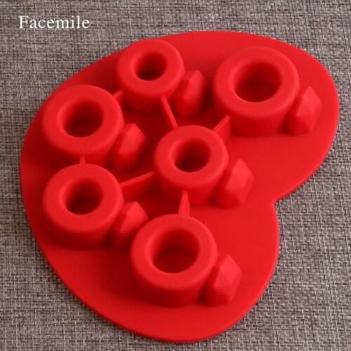 Facemile Brand Silicone Ice Cube Tray Chocolate Candy Jelly Molds Fondant Cake Decoration Tools For Valentines Day Xams Holiday