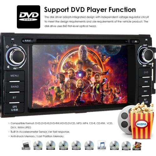 Hizpo 6.2inch HD Head Unit GPS Navigation Radio Stereo Car DVD Player for JEEP Patriot Compass/DODGE Journey/Chrysler Sebring BT