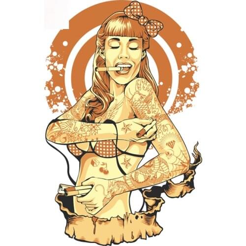 Personality Hip Hop Tattoo Girl Decal Cartoon Car Styling Print Waterproof Car Stickers Cover Scratches Waterproof Apply To Car