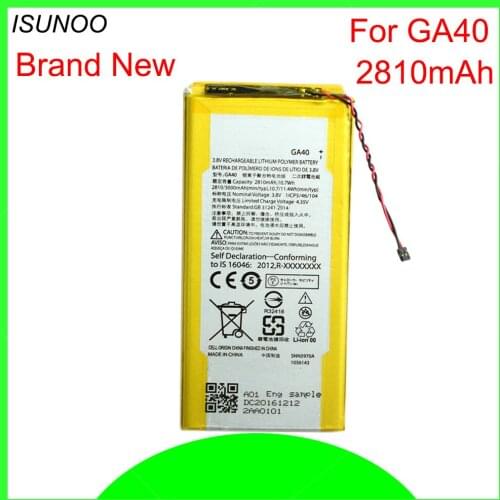 ISUNOO 10pcs/lot 2810mAh GA40 Phone Battery For Motorola Moto G4 PLus Battery Replacement