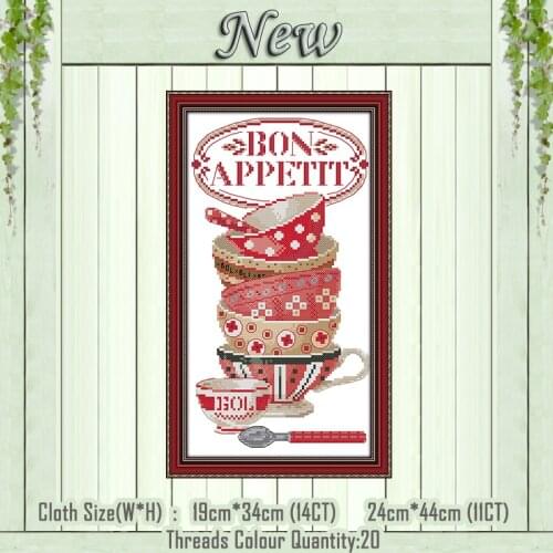 Coffee cup cartoon decor diy painting decor Counted Printed on canvas DMC 14CT 11CT Cross Stitch Needlework Kits Embroidery Sets