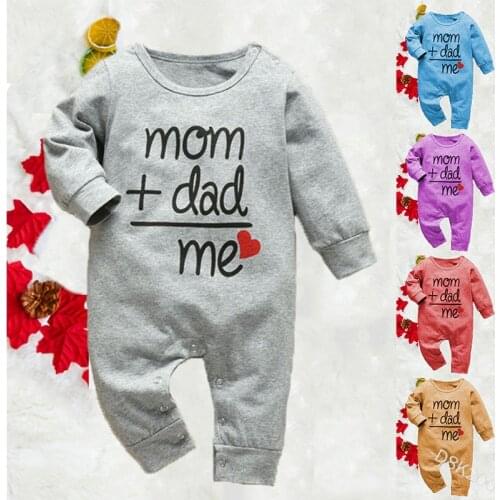 2021 New Baby Boys Girls Romper Cotton Long Sleeve Letter Jumpsuit Infant Clothing Autumn Newborn Clothes Round Neck Sportswear