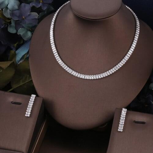 AccKing 2pcs Bridal Zirconia Full Jewelry Sets For Women Party, Luxury Dubai Nigeria CZ Crystal Wedding Jewelry Sets