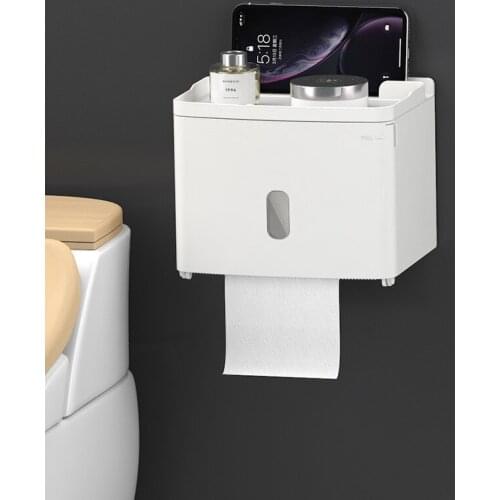Creative Punch Free Toilet Paper Holder Waterproof Tissue Box Portable Bathroom Storage Box For Home Bathroom Accessories