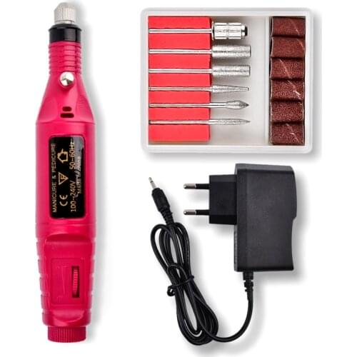 Nail Electric Art Drill File Machine Manicure Set Grinding Polishing Tool + Bits TSLM1