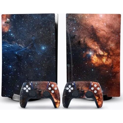 Glaxy Sticker For PS5 Console Disk Edition Carbon Fiber Skin Decal Cover for PlayStation 5 Accessories Console 2 pcs