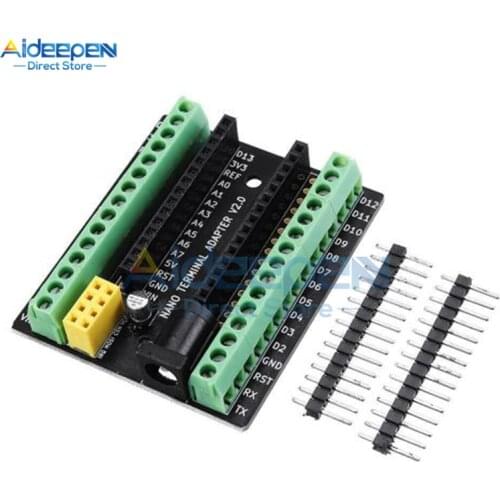 Nano Screw Terminal Expansion Adapter Board For Arduino Nano V3.0 AVR ATMEGA328P With DC NRF2401+ Expansion Interface DC Power