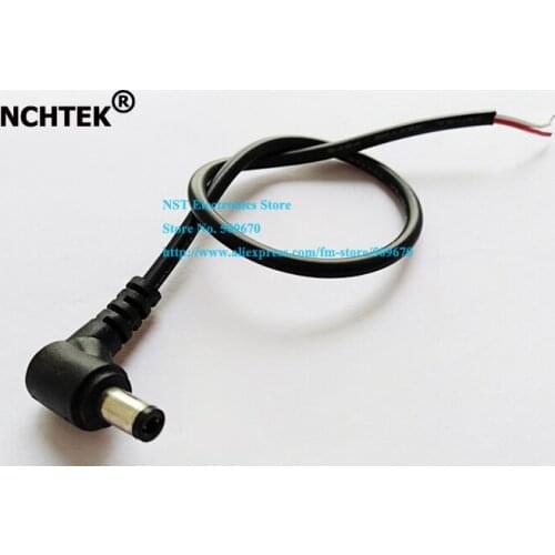 NCHTEK Right Angled DC 5.5x2.5mm Power Plug Connector Extension Cable About 30CM/Free Shipping/100PCS