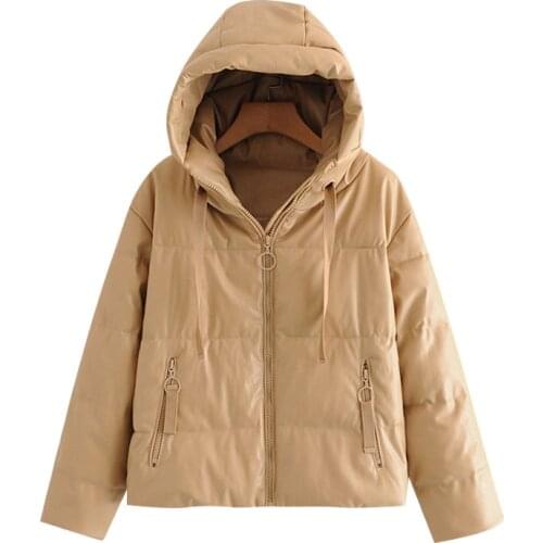 2021 New Women Fashion Thick Warm Faux Leather Padded Jacket Coat Vintage Long Sleeve Oversized Parka Female Outerwear Chic Tops