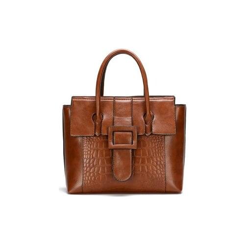 2021New Oily PU Leather Female Bag European American Fashion Womens Handbag Satchel Package Belt Bags Bolso mujer Torebka핸드백 여성