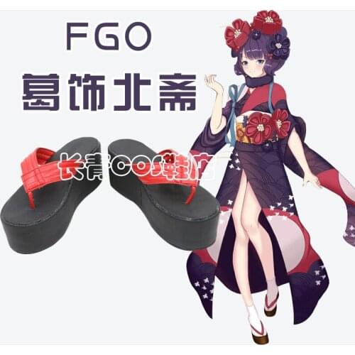 Fate Grand Order FGO Katsushika Hokusai Cosplay Shoes Sandals Katsushika Hokusai Cosplay shoes Custom Made any size 2020 New