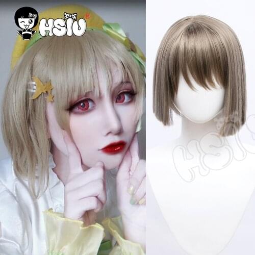 Nakasu Kasumi cosplay Wig LoveLive PDP Perfect Dream Project cosplay HSIU Brand Dark gold short hair Party wig+Free wig cap