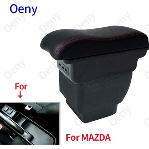 For MAZDA MAZDA 2 Armrest Car Armrest box center Interior Parts Retrofit parts Storage box auto accessories with USB LED