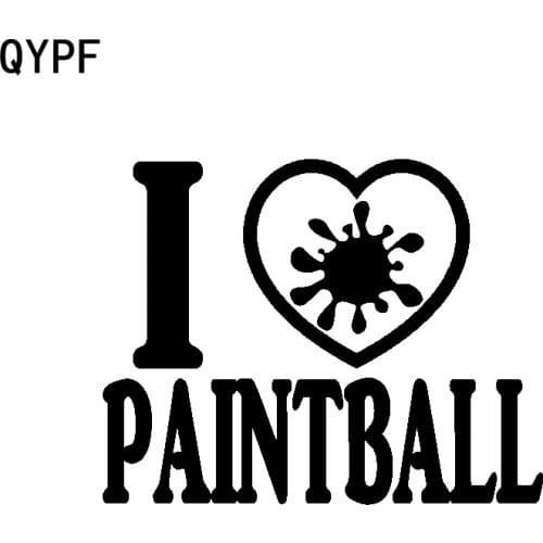 QYPF 12.5CM*9.8CM I Love Paintball Fashion Car Sticker Decal Black Silver Vinyl Accessories Decor C15-3329