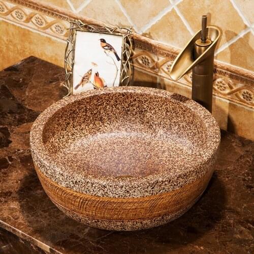 Jingdezhen Bathroom sinks bowl ceramic sink wash basin Counter Top Porcelain ceramic Wash Basin Bathroom sink