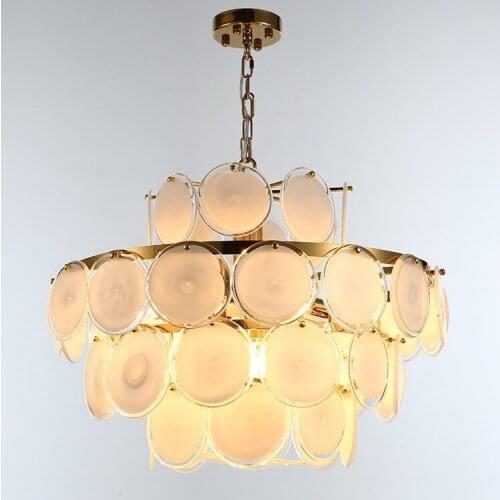 Northern Europe Post modern Living room Wind chimes prototype room Art disk Shell Glazed tablet Chandelier