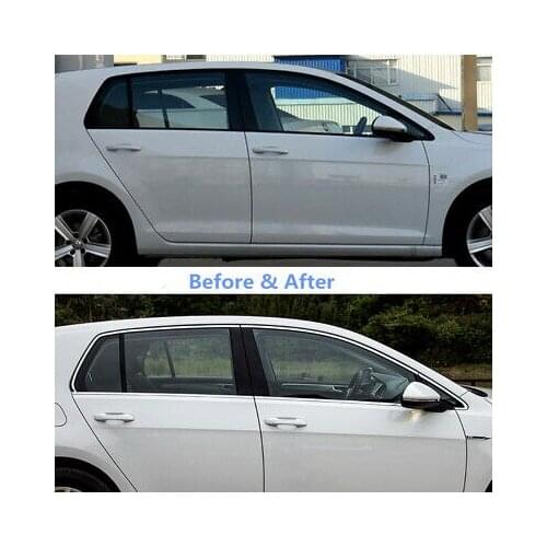 Steel Window Full Complete Around Cover Trim 10pcs for VW Golf MK7 2013-2018