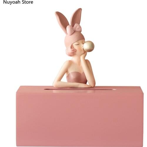 Light Luxury Girl Tissue Box Household Coffee Table Dining Table Drawer Box Bedroom Storage Box Home Decoration Accessories