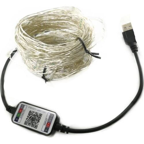 LED String Light 5/10/15/20M USB Waterproof Copper Wire Garland Fairy Lights For Christmas Decoration Party Voice Remote Control