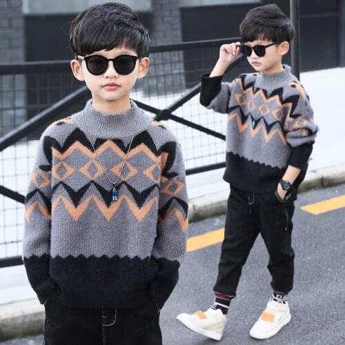 Boys' Sweater New Style Childrens Autumn Boys Big Boys Bottoming Shirt Sweaters Toddler Girl Winter Clothes