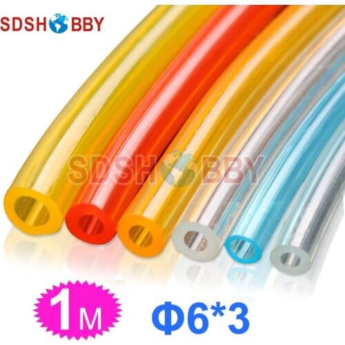 6*3mm 1 Meter Fuel Line/ Fuel Pipe for Gas Engine/ Nitro Engine-Yellow/ Transparent/ Blue/Red Color