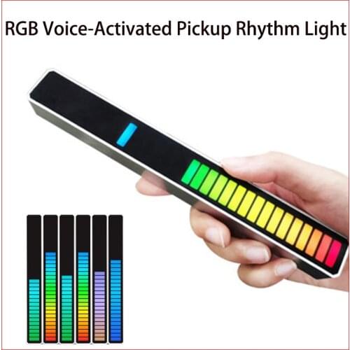 Smart Home RGB Voice-Activated Pickup Rhythm Light Colorful Sound Control Ambient Light Music Level Indicator Car Desktop Lamp