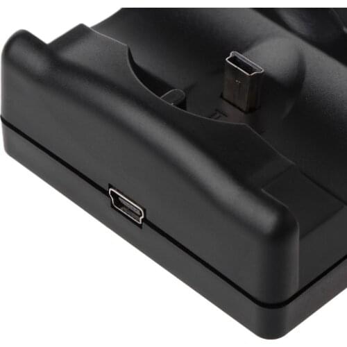 Black Universal USB Powered Dual Double Charger Dock Stand Charging Station for PS3 Move Wireless Controller B85B