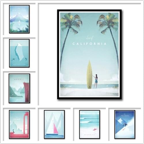 World Famous City tourist area White Coated Paper Prints Clear Image Livingroom Bedroom Bar Decoration Home Art Brand