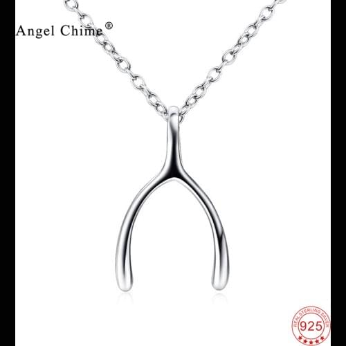 YFN 925 Sterling Silver Jewelry Women Cute Wishbone Necklace 925 Sterling Silver Zircon Statement Jewelry Lucky Gift Moms Gifts
